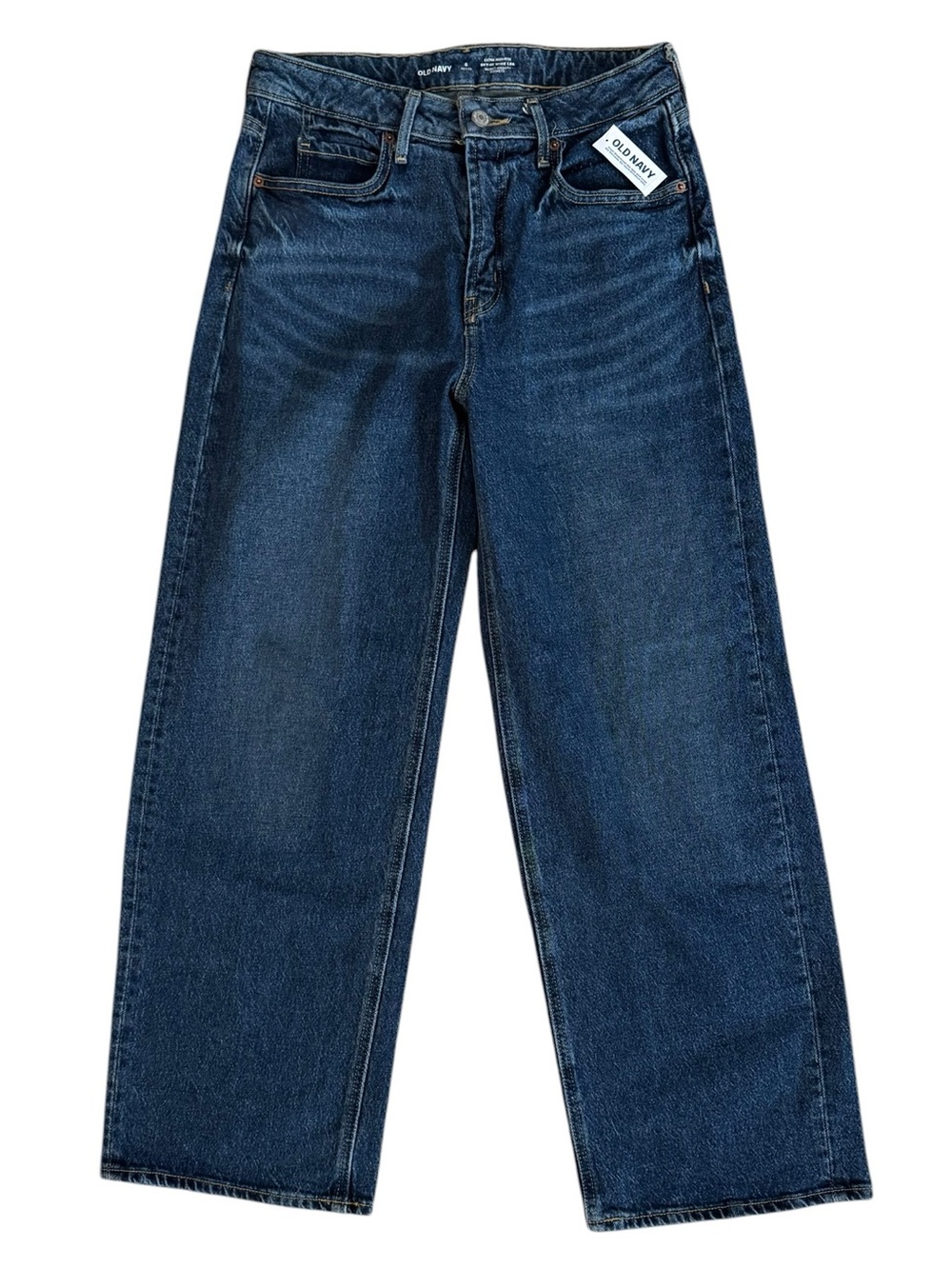 NWT Old Navy Sky-Hi Extra High Rise Wide Leg Jeans Dark Wash 6 Petite 6P